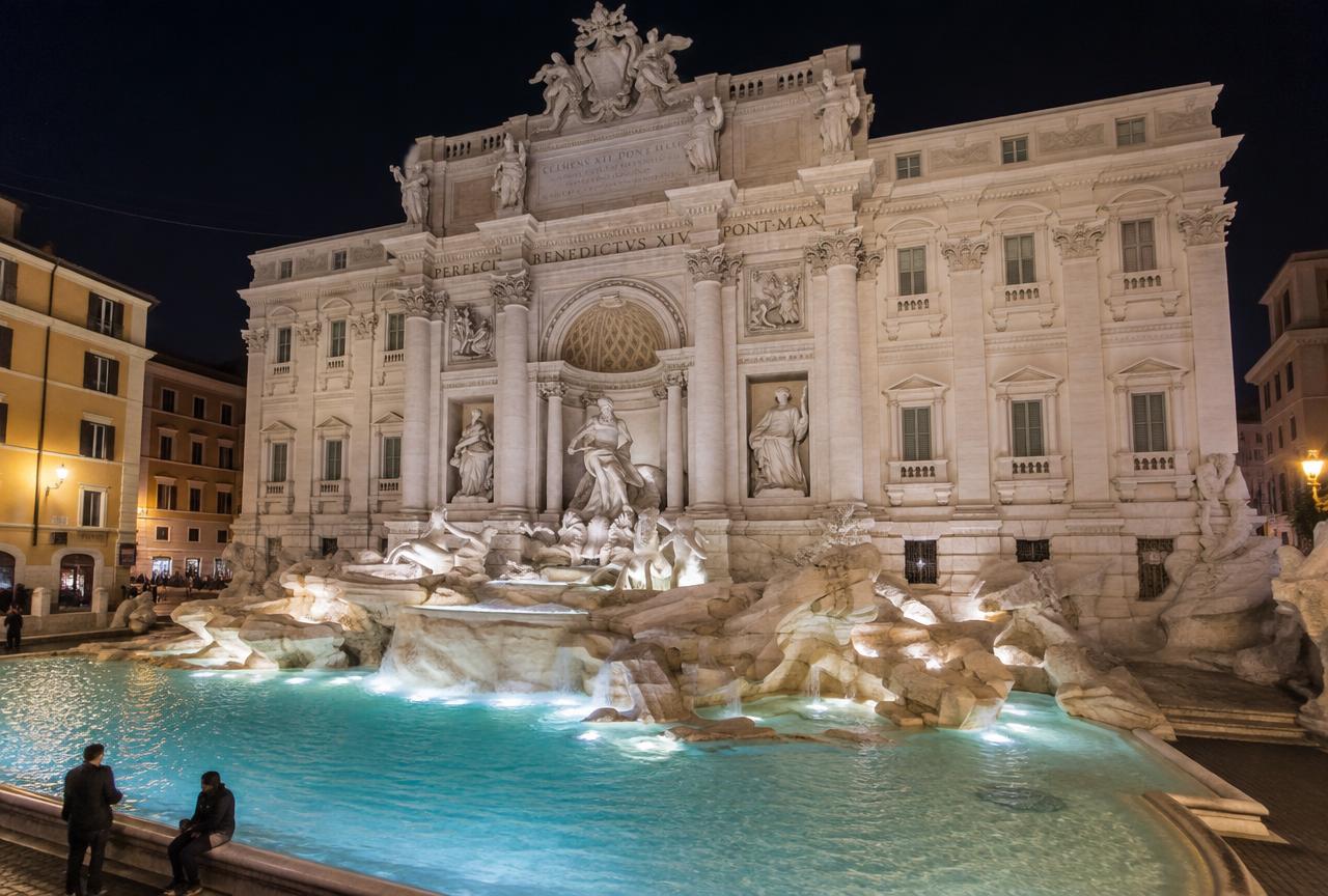 Trevi Fountain & Baroque Rome by Night