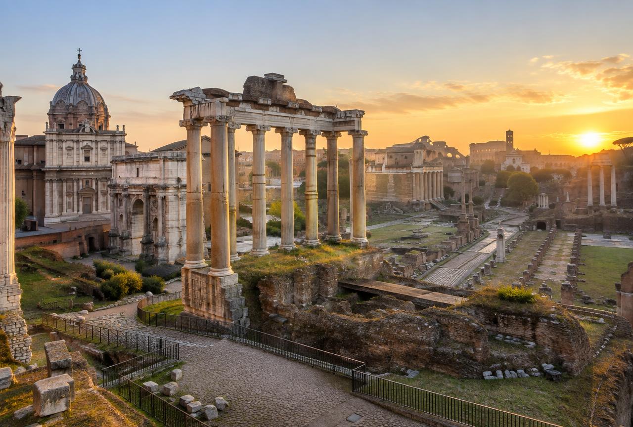 Roman Forum & Palatine Hill at Sunrise